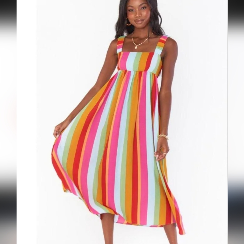 Show Me Your Mumu Women's Striped Midi Dress